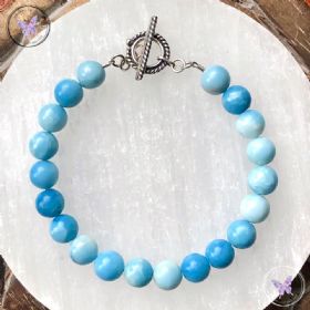 Larimar Bracelet With Silver Toggle Clasp